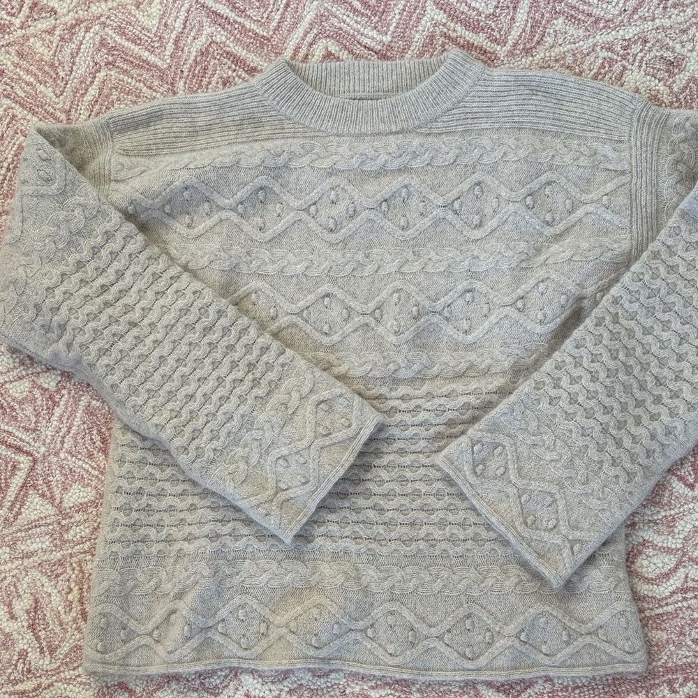 Loulou Studio Light Gray Textured Women's Sweater